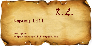 Kapusy Lili névjegykártya