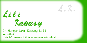 lili kapusy business card